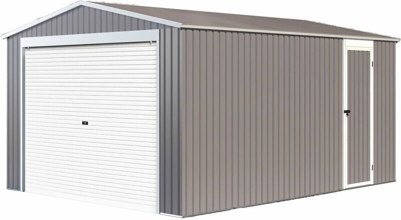 HABITAT ET JARDIN Garaje en metal Nevada con puerta enrollable - 15,61m² HABITAT ET JARDIN Garaje en metal Nevada con puerta enrollable - 15,61m²