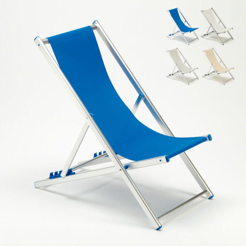 BEACH AND GARDEN DESIGN Tumbona para playa y piscina Aluminio ergonómica Riccione   Azul Marino BEACH AND GARDEN DESIGN Tumbona para playa y piscina Aluminio ergonómica Riccione   Azul Marino