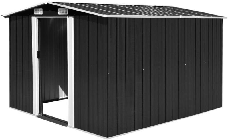 HOMMOO Caseta de jardín de metal antracita 257x298x178 cm - Hommoo HOMMOO Caseta de jardín de metal antracita 257x298x178 cm - Hommoo