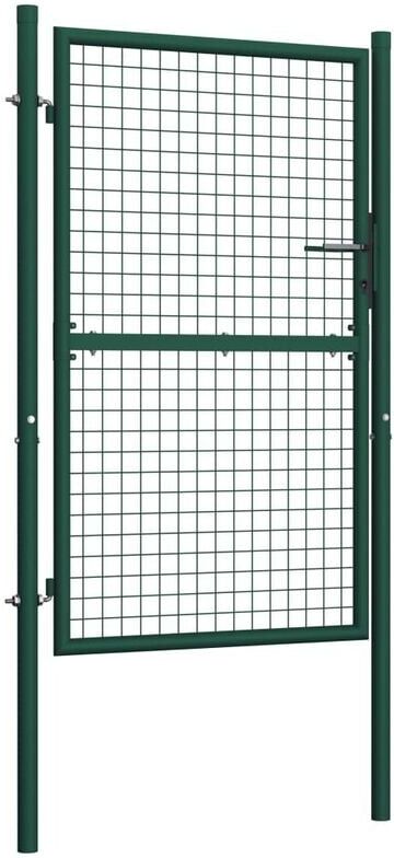 HOMMOO Puerta de valla de acero verde 100x150 cm - Hommoo HOMMOO Puerta de valla de acero verde 100x150 cm - Hommoo
