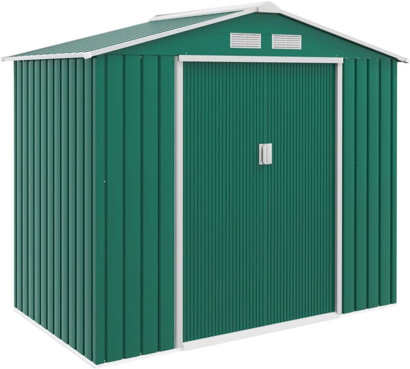 Outsunny Caseta de Jardín Cobertizo Exterior de Acero para Herramientas con Outsunny Caseta de Jardín Cobertizo Exterior de Acero para Herramientas con