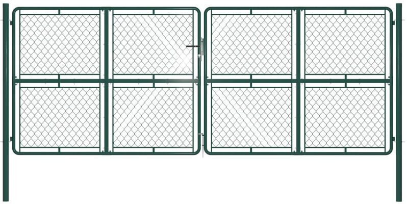 ASUPERMALL Puerta de jardin de acero verde 400x150 cm ASUPERMALL Puerta de jardin de acero verde 400x150 cm