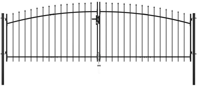 ASUPERMALL Puerta doble para valla con puntas de lanza 400x200 cm ASUPERMALL Puerta doble para valla con puntas de lanza 400x200 cm