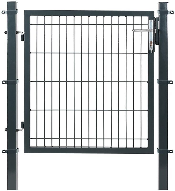 SONGMICS Puerta de malla de jardín Puerta de verja Acero galvanizado Sólido y SONGMICS Puerta de malla de jardín Puerta de verja Acero galvanizado Sólido y
