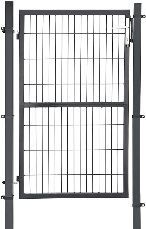 SONGMICS Puerta de Jardín de Hierro Galvanizado, Puerta para Valla, Robusta y SONGMICS Puerta de Jardín de Hierro Galvanizado, Puerta para Valla, Robusta y