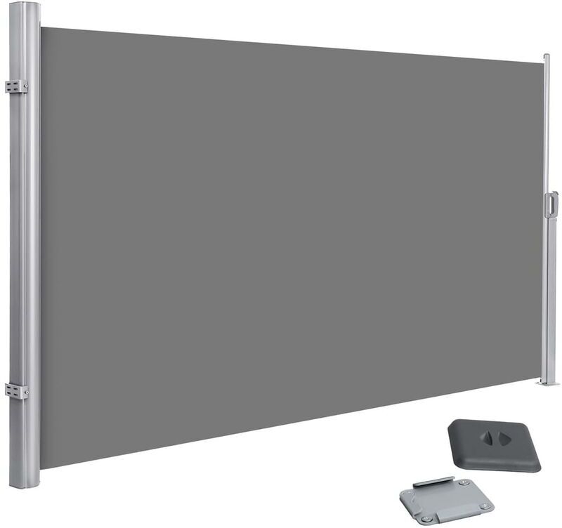 SONGMICS 180 x 350cm Toldo lateral para balcón y terraza, Protección de la SONGMICS 180 x 350cm Toldo lateral para balcón y terraza, Protección de la