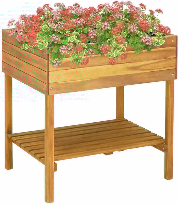 VIDAXL Jardinera elevada de madera maciza de acacia 78,5x58,5x78,5 cm VIDAXL Jardinera elevada de madera maciza de acacia 78,5x58,5x78,5 cm