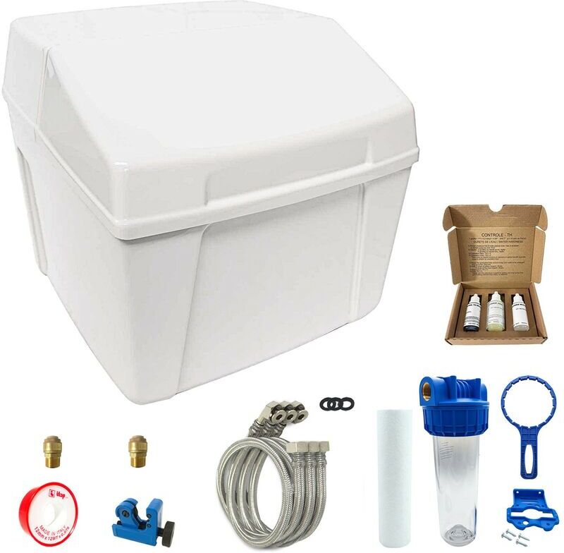 TOODO Suavizador de agua sin electricidad ultra compacto duplex completo con TOODO Suavizador de agua sin electricidad ultra compacto duplex completo con