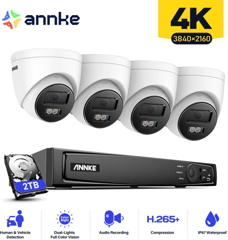 ANNKE 4K Ultra HD PoE Sistema de video de seguridad en red 8CH NVR 4K ANNKE 4K Ultra HD PoE Sistema de video de seguridad en red 8CH NVR 4K