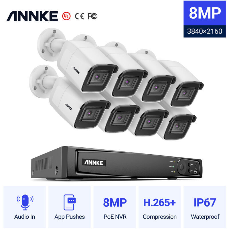 ANNKE 8CH 4K Ultra HD Sistema de seguridad de video en red PoE 8CH 4K H.265 +