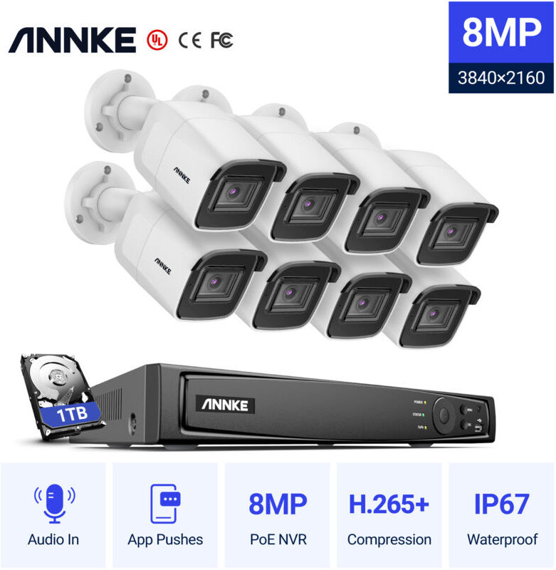 ANNKE 8CH 4K Ultra HD Sistema de seguridad de video en red PoE 8CH 4K H.265 + ANNKE 8CH 4K Ultra HD Sistema de seguridad de video en red PoE 8CH 4K H.265 +