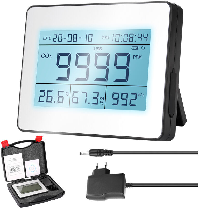 HAPPYSHOP Detector de di¨®xido de carbono multifuncional CO2 y registrador de HAPPYSHOP Detector de di¨®xido de carbono multifuncional CO2 y registrador de
