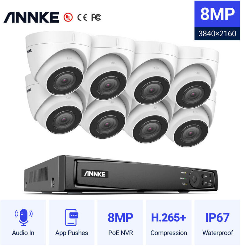 ANNKE 4K Ultra HD PoE Sistema de video de seguridad en red 8CH NVR 4K