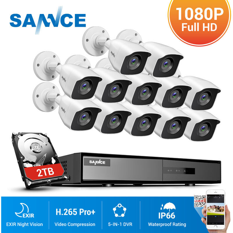 SANNCE Sistema de seguridad de video en el hogar 720P 5-en-1 DVR 1080N con