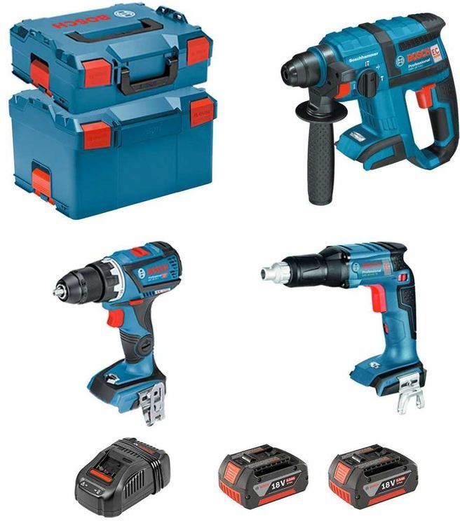 BOSCH Kit ECL3P2BEC2 (GSR 18V-EC TE + GBH 18V-EC + GSR 18V-60C + 2 x BOSCH Kit ECL3P2BEC2 (GSR 18V-EC TE + GBH 18V-EC + GSR 18V-60C + 2 x