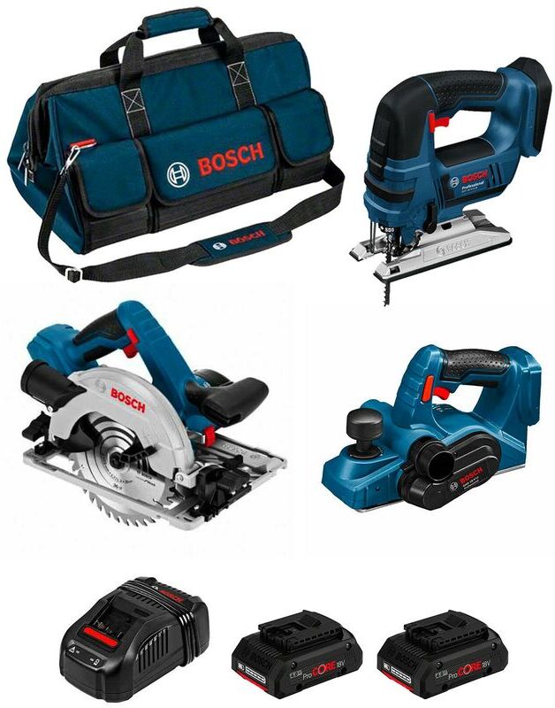 BOSCH Kit PSB3WM2CP (GST 18V-LI B + GKS 18V-57G + GHO 18V-LI + 2 x 4,0 BOSCH Kit PSB3WM2CP (GST 18V-LI B + GKS 18V-57G + GHO 18V-LI + 2 x 4,0