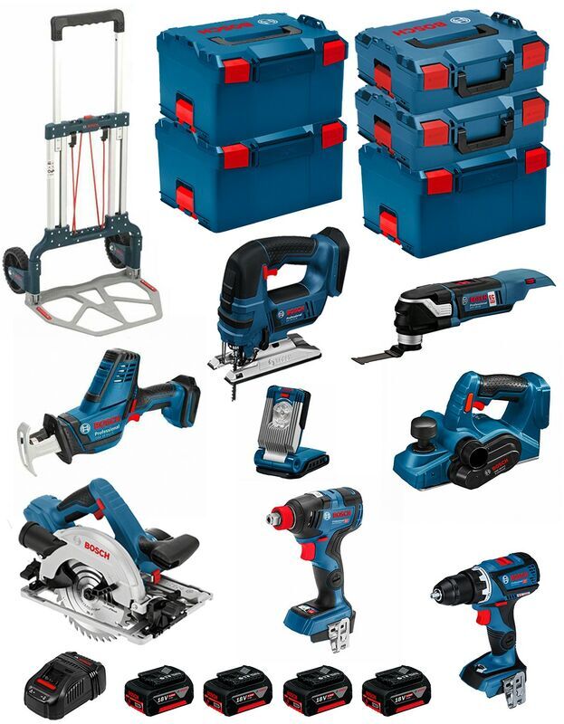 BOSCH Kit PSL8WGP4C+Caddy(GST 18V-LIB+GHO 18V-LI+GKS 18V-57G+GSA BOSCH Kit PSL8WGP4C+Caddy(GST 18V-LIB+GHO 18V-LI+GKS 18V-57G+GSA