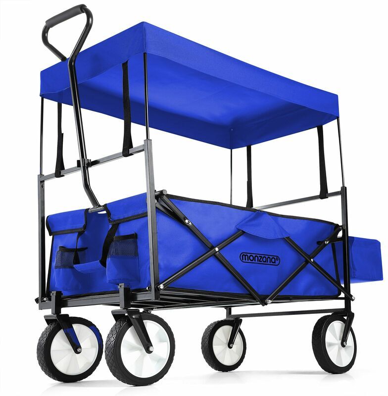 Deuba - Carretilla Carrito de transporte Carretilla plegable con techo Deuba - Carretilla Carrito de transporte Carretilla plegable con techo