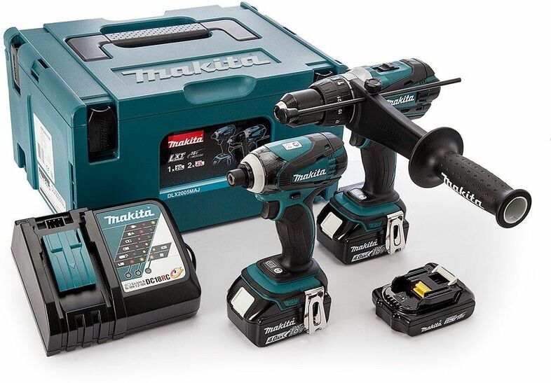 Makita DLX2005MAJ 18V Litio-Ion batería Taladro combinado (DHP458) & Makita DLX2005MAJ 18V Litio-Ion batería Taladro combinado (DHP458) &