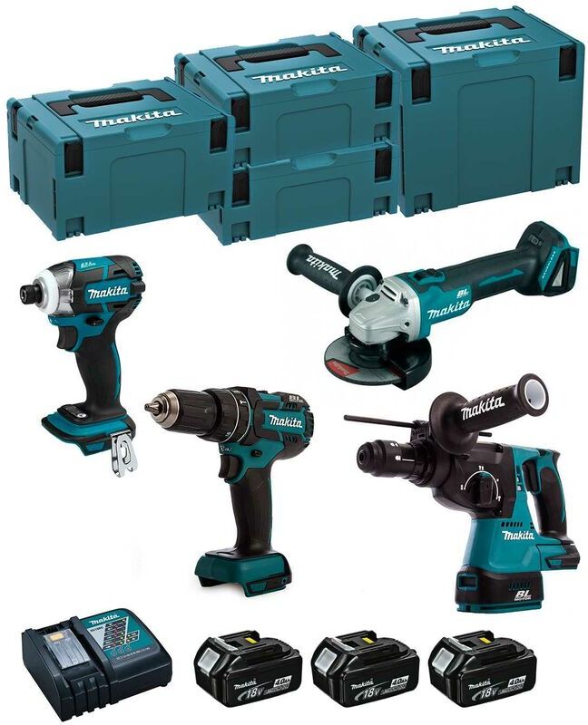 MAKITA Kit MSM4M3BL3 18V (DHR243 + DTD148 + DGA504 + DHP480 + 3 x 4,0 MAKITA Kit MSM4M3BL3 18V (DHR243 + DTD148 + DGA504 + DHP480 + 3 x 4,0