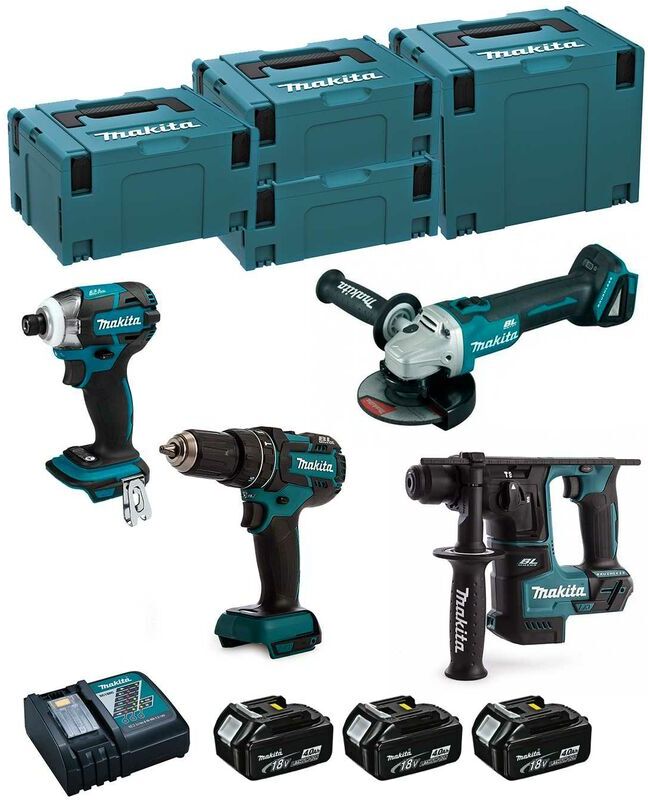 MAKITA Kit MSM4M3BL3B (DHR171 + DTD148 + DGA504 + DHP480 + 3 x 4,0 Ah + MAKITA Kit MSM4M3BL3B (DHR171 + DTD148 + DGA504 + DHP480 + 3 x 4,0 Ah +