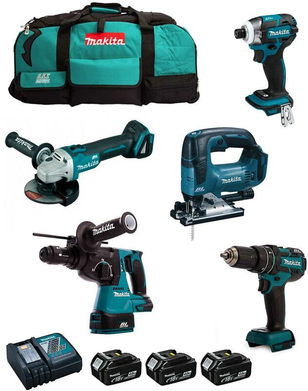 MAKITA Kit MST5M3BL3 18V (DHR243 + DTD148 + DGA504 + DHP480 + DJV182 + MAKITA Kit MST5M3BL3 18V (DHR243 + DTD148 + DGA504 + DHP480 + DJV182 +