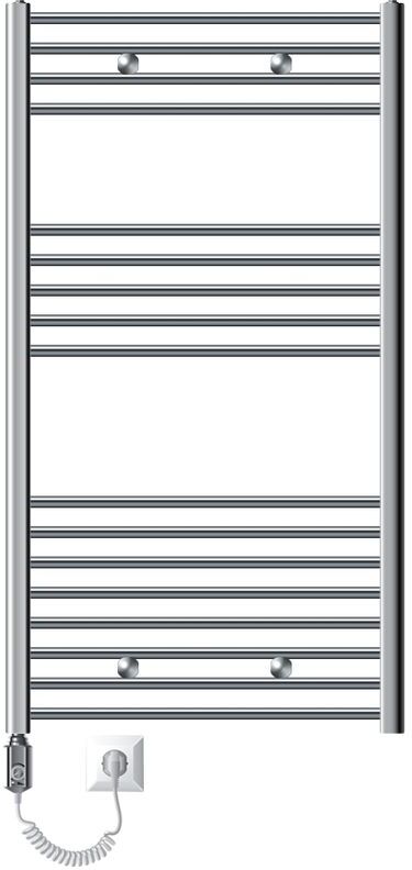 ECD Germany Radiador toallero eléctrico 1200W - 750 x 1200 mm - cromo ECD Germany Radiador toallero eléctrico 1200W - 750 x 1200 mm - cromo