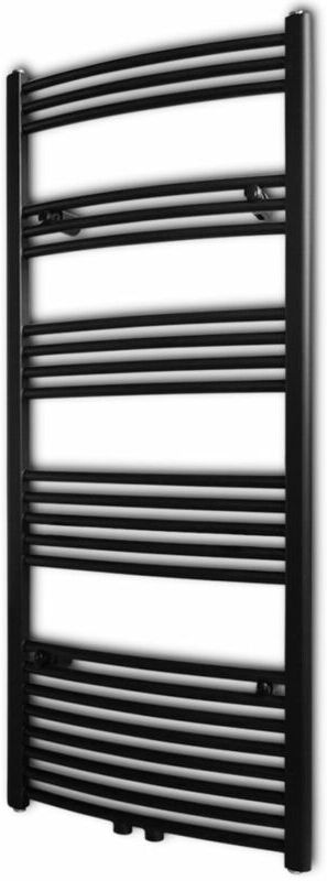 Hommoo Radiador toallero de baño curvo negro 600 x 1424 mm Hommoo Radiador toallero de baño curvo negro 600 x 1424 mm