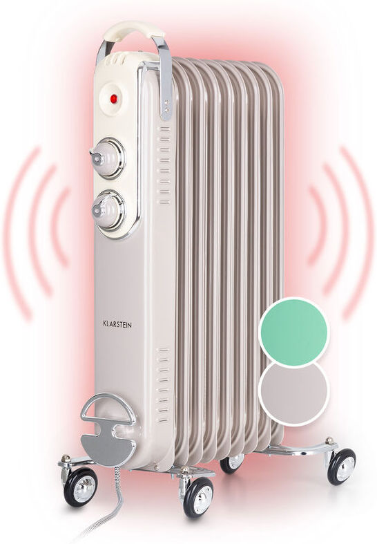 KLARSTEIN Thermaxx Retroheat Radiador de aceite 2000W Ruedas Taupe - Klarstein KLARSTEIN Thermaxx Retroheat Radiador de aceite 2000W Ruedas Taupe - Klarstein