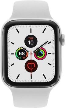 Apple Watch Series 5 aluminio plateado 44mm con pulsera deportiva blanco (GPS + Cellular) plateado - Reacondicionado: buen estado   30 meses de