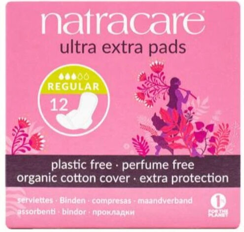 Natracare Compresas Ultra Extra regular plegadas con alas