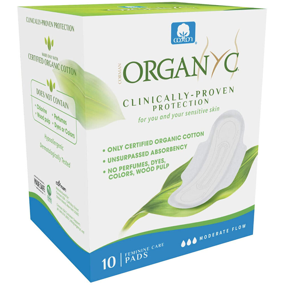 Organyc Compresa regular plegada con alas 100% algodón orgánico