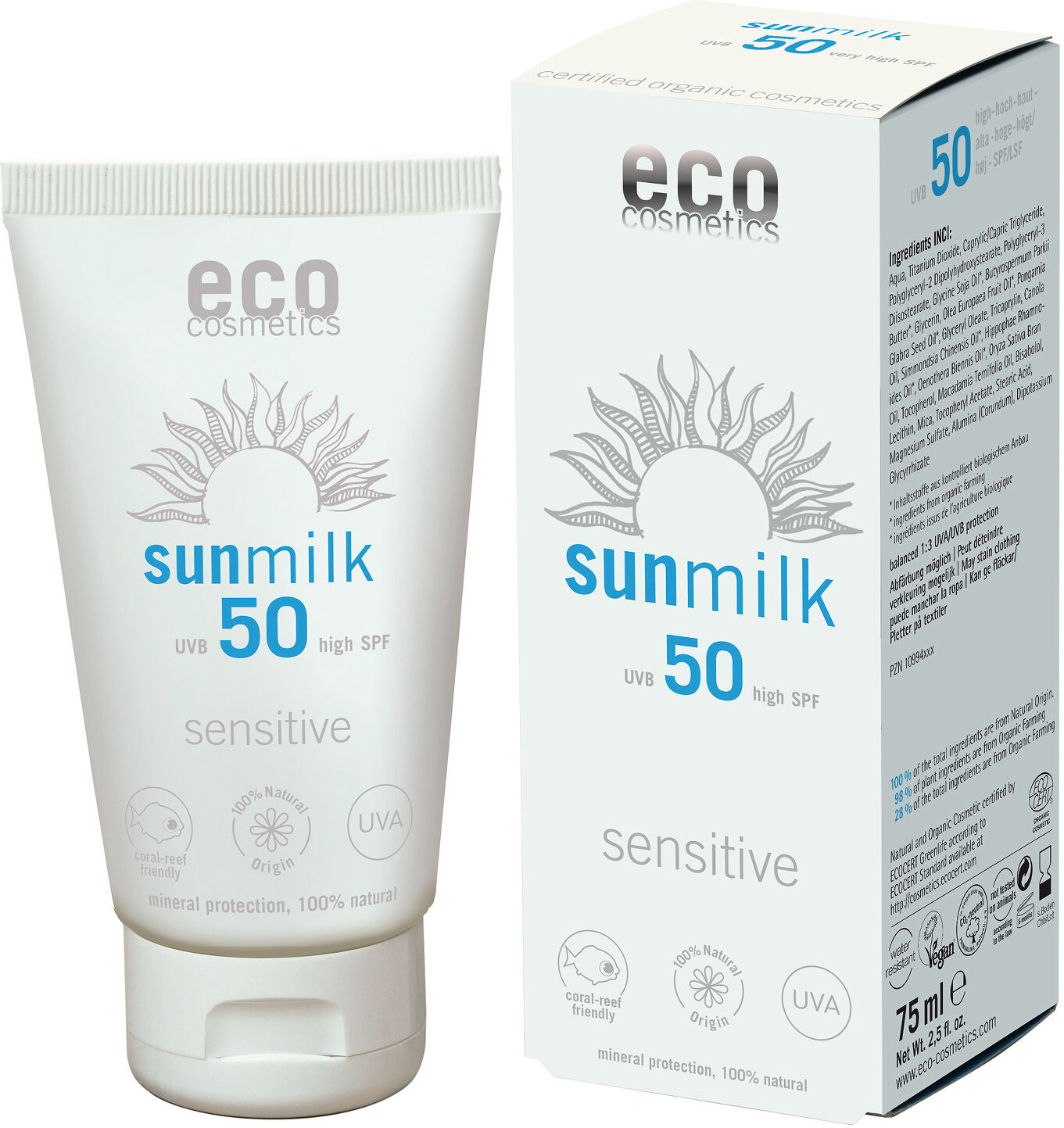 Eco Cosmetics Leche solar Sensitive FPS 50