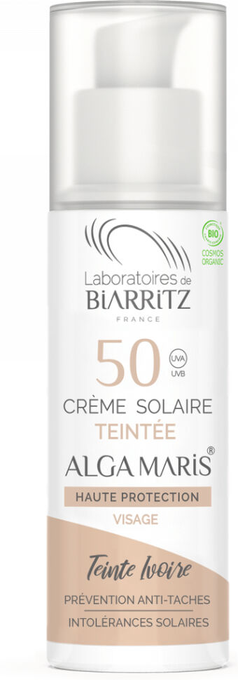 Lab. Biarritz Crema solar facial FPS 50 Alga Maris con color - Marfil