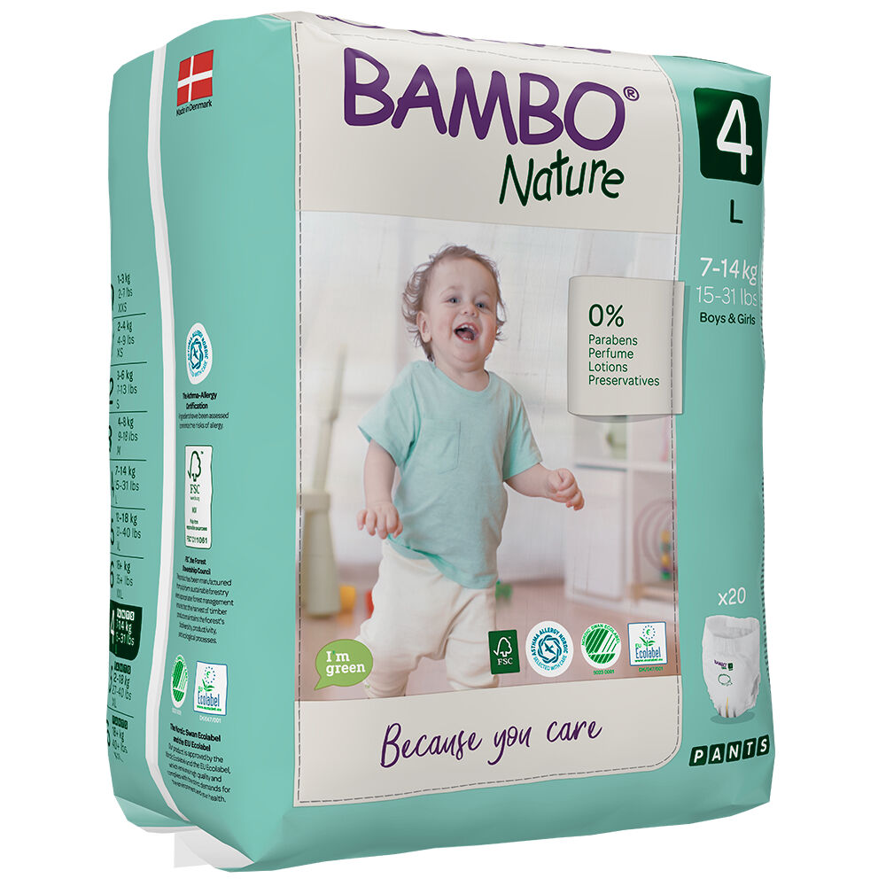 Bambo Nature Pañales de aprendizaje desechables eco-friendly talla 4 L