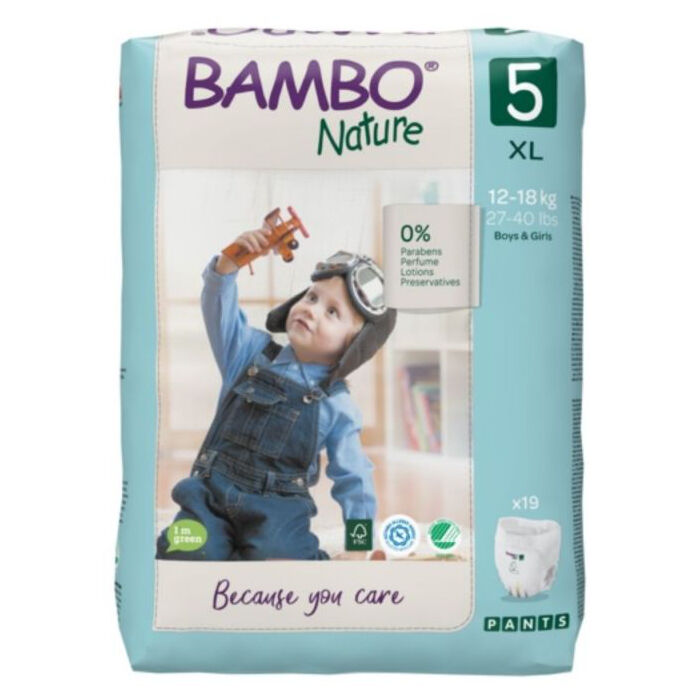 Bambo Nature Pañales de aprendizaje desechables eco-friendly talla 5 XL