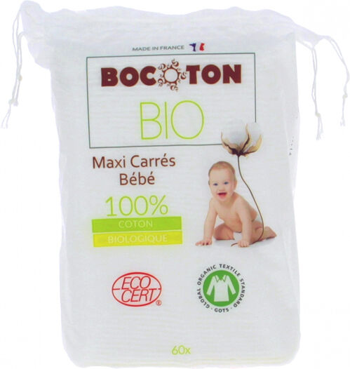 Bocoton Cuadrados maxi de algodón Bio para bebé