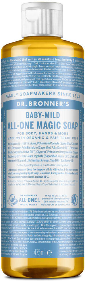 Dr. Bronner's Jabón líquido de Castilla 18 en 1 Baby Sin Perfume (475ml.)