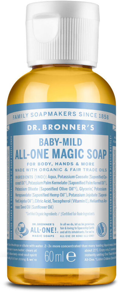 Dr. Bronner's Jabón líquido de Castilla 18 en 1 Baby Sin Perfume (60ml.)