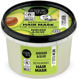 Organic Shop Mascarilla capilar reparadora para cabello dañado - Aguacate y Oliva