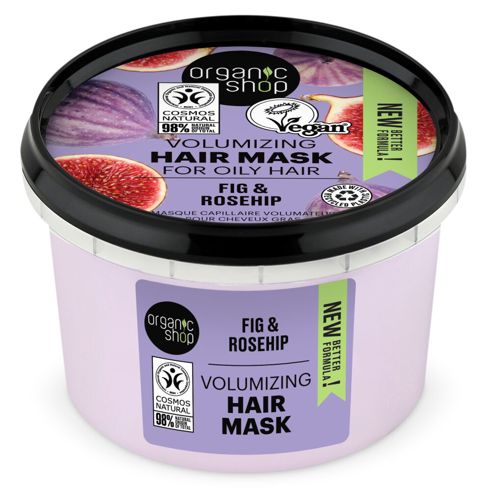 Organic Shop Mascarilla capilar voluminizadora para cabello graso - Higo y Rosa Mosqueta