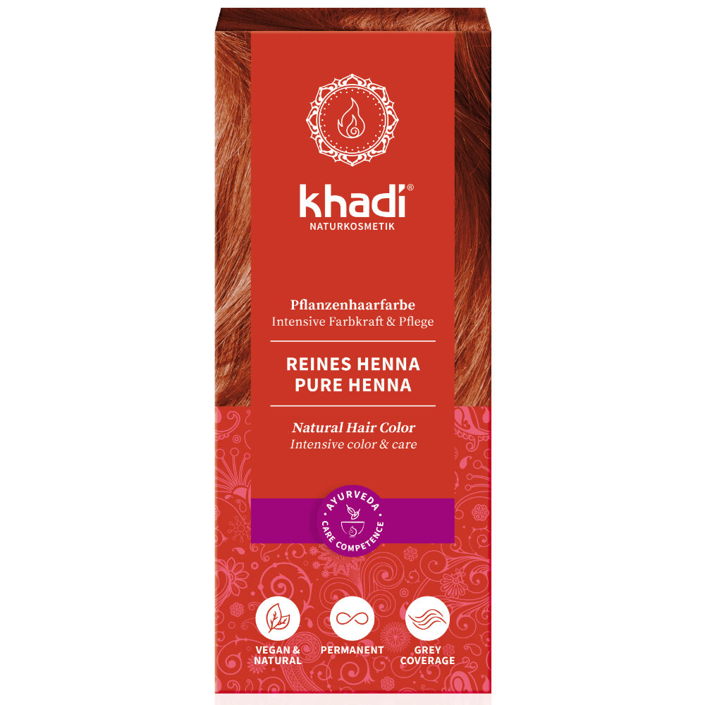 Khadi Colorante capilar en polvo 100% vegetal Pura Henna Roja