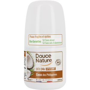 Douce Nature Desodorante roll-on 24 horas calmante con Coco de Filipinas