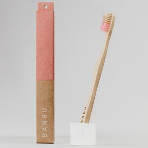 Banbu Cepillo de dientes de bambú - medio rosa