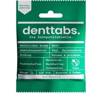 Denttabs Pastillas dentífricas de menta con flúor