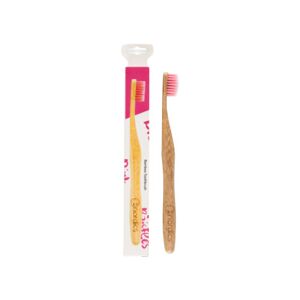 Nordics Cepillo de dientes de bambú para adultos - rosa
