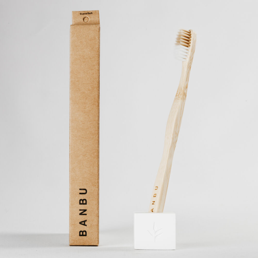 Banbu Cepillo de dientes de bambú - suave blanco