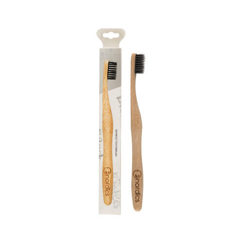 Nordics Cepillo de dientes de bambú para adultos - carbón