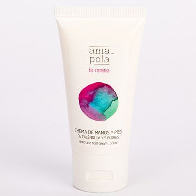 Amapola bio·cosmetics Crema de manos y pies de Caléndula y 5 Flores (50ml.) Amapola bio·cosmetics Crema de manos y pies de Caléndula y 5 Flores (50ml.)