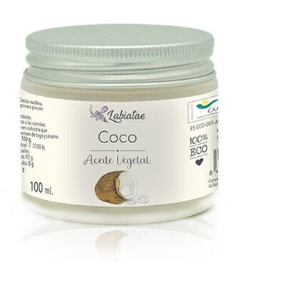 Labiatae Aceite Vegetal Ecológico de Coco (100ml.) Labiatae Aceite Vegetal Ecológico de Coco (100ml.)